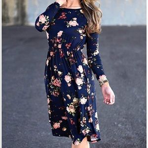 Navy floral dress